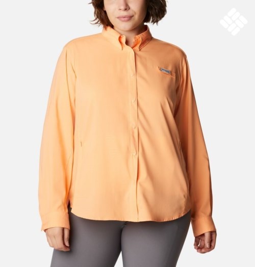 Camasa Columbia PFG Tamiami II Long Sleeve Dama Portocalii | Plus Size LZ0Z7A91M